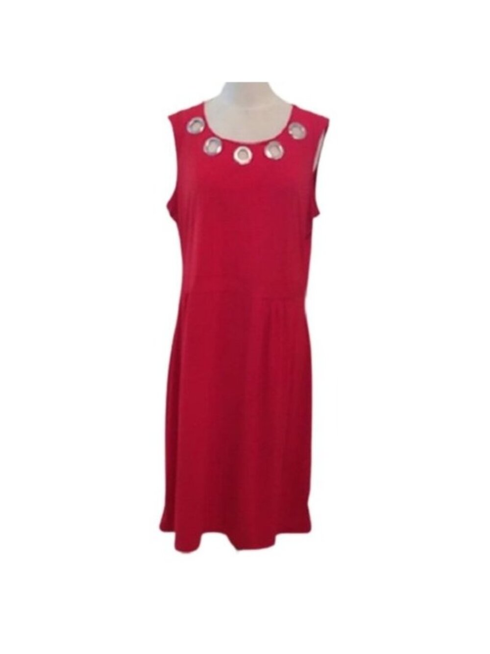 Red Travel Dress with Neckline Grommets Size XL